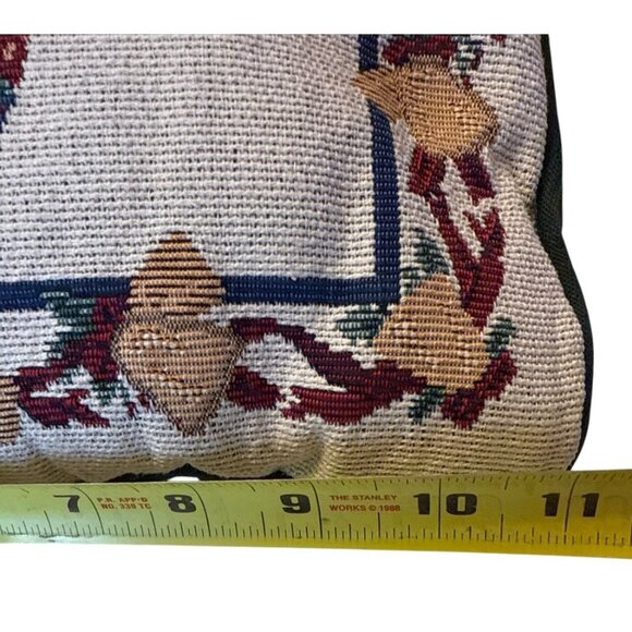 Vintage? Kitty Christmas Tapestry Pillow 11 x11' Holiday Cat Stocking Tree Decor - Picture 5 of 6